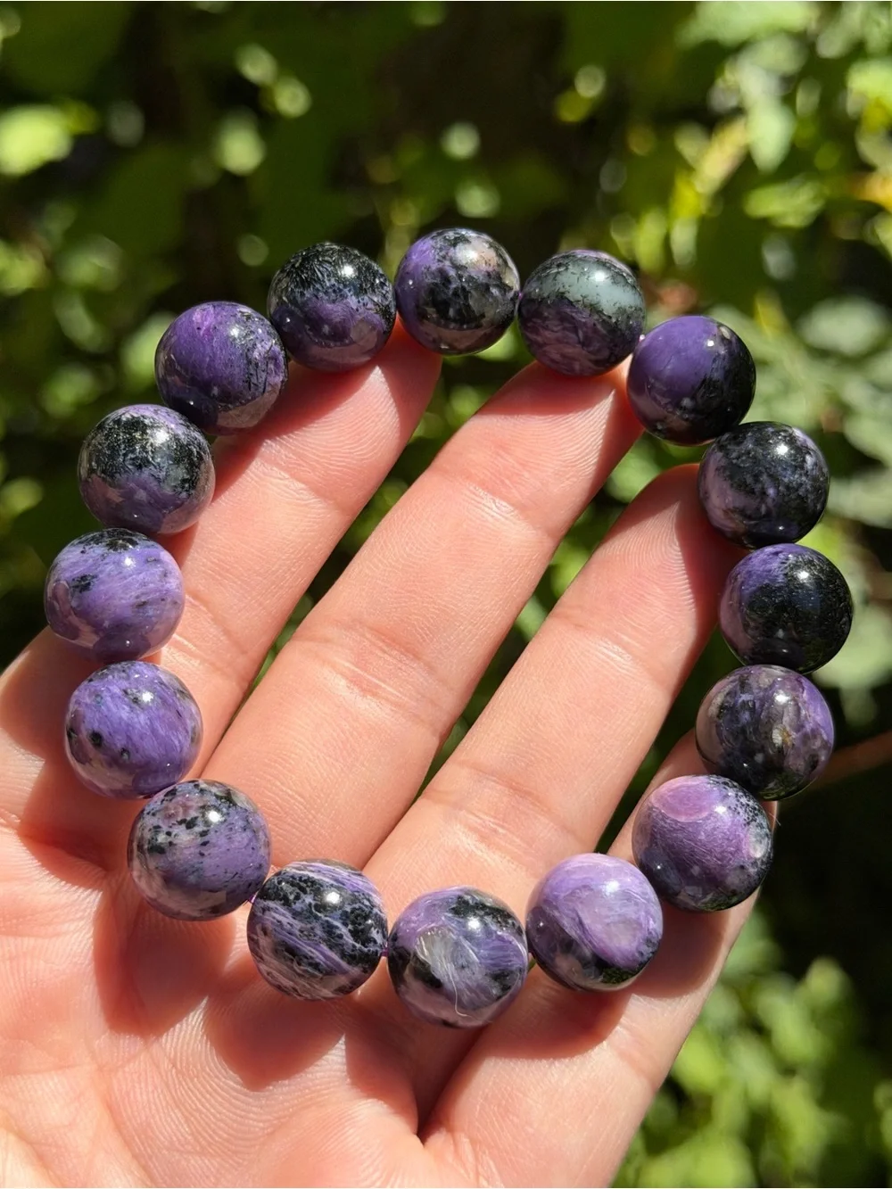 13mm stretchable purple charoite bracelet 1839